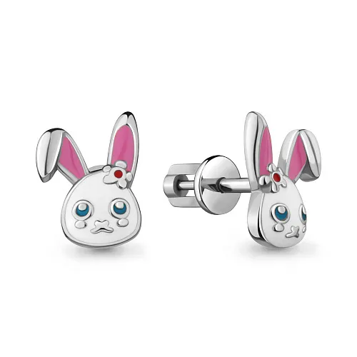33340 Серьги из Серебра с эмалью из коллекции "Happy"