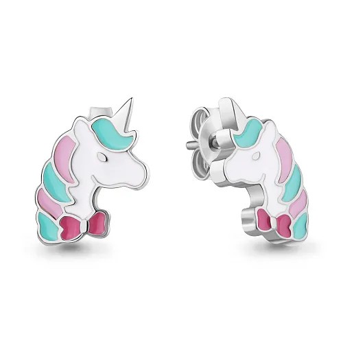 34166 Серьги из Серебра с эмалью из коллекции "Happy"
