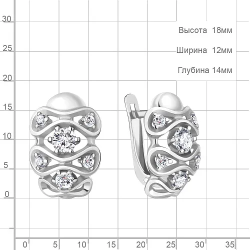 49248А Серьги из Серебра с фианитами
