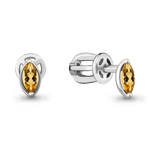 4508906 Серьги из Серебра с цитринами