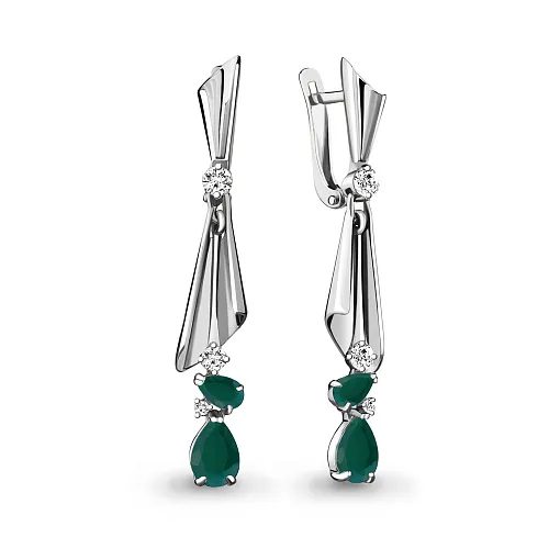 4725909 Серьги из Серебра с фианитами