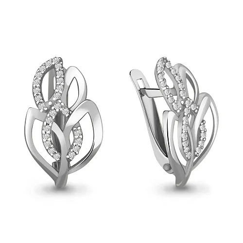 42503А Серьги из Серебра с фианитами