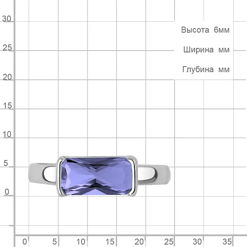 69546603 Кольцо из Серебра с нанотанзанитом иск.