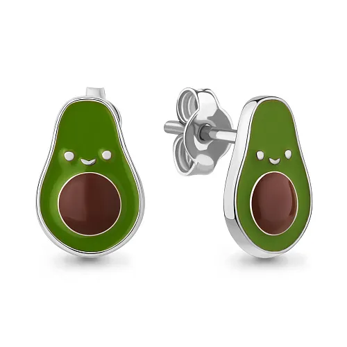 34144 Серьги из Серебра с эмалью из коллекции "Happy"