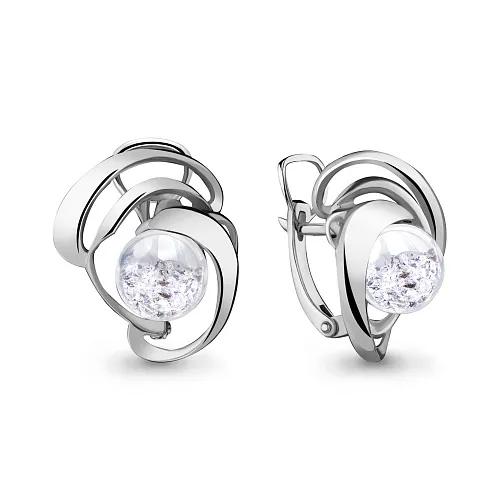 45397 Серьги из Серебра с стёклами из коллекции "French ball"