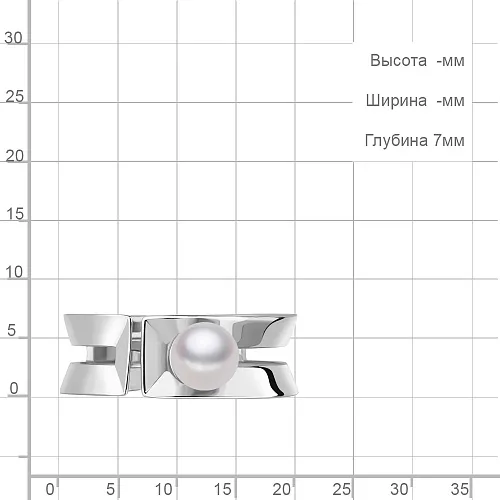 68871 Кольцо из Серебра с имитацией жемчуга