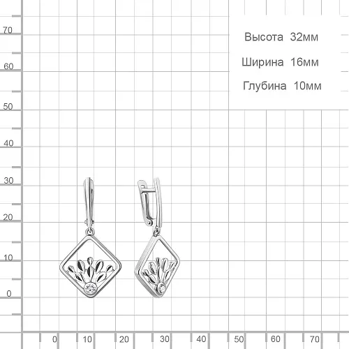 49349А Серьги из Серебра с фианитами