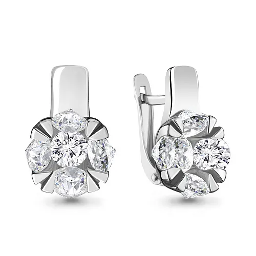 48063А Серьги из Серебра с фианитами из коллекции "Supreme"