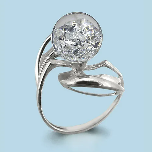 64413 Кольцо из Серебра с стеклом из коллекции "French ball"