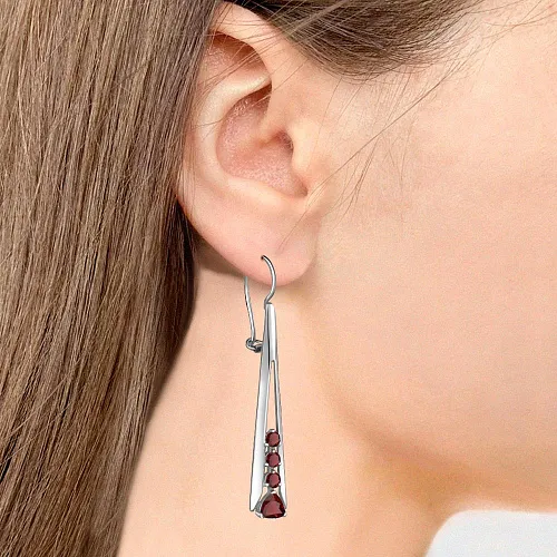 4773803 Серьги из Серебра с гранатами