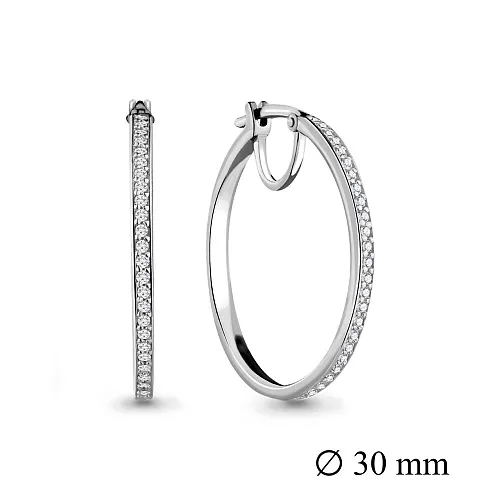 42432А Серьги из Серебра с фианитами
