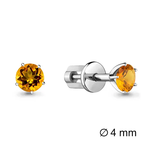 4403606 Серьги из Серебра с цитринами