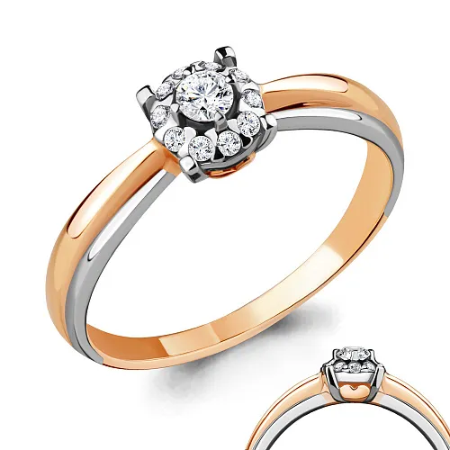 963705Ак Кольцо из Золота с бриллиантами из коллекции "Elegance"