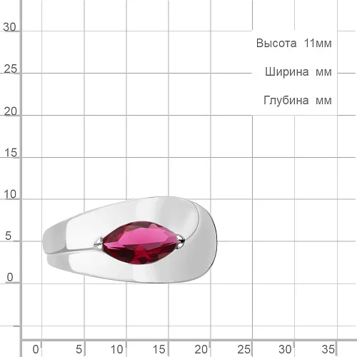 69472604 Кольцо из Серебра с нанорубеллитом