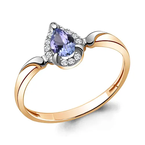 963967к Кольцо из Золота с бриллиантами, танзанитом из коллекции "Breeze"