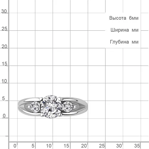 63979 Кольцо из Серебра с фианитами