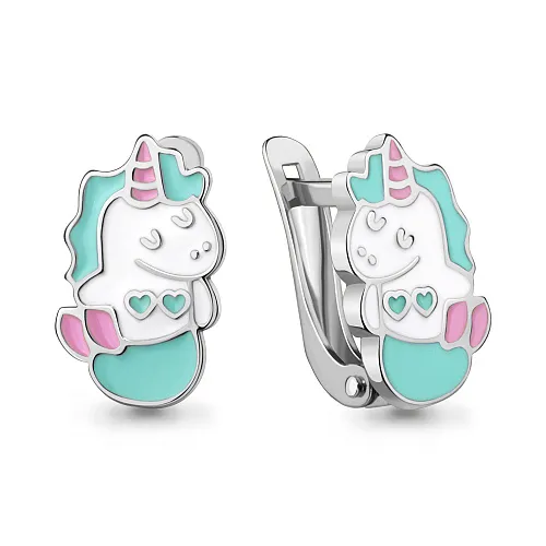 34314 Серьги из Серебра с эмалью из коллекции "Happy"