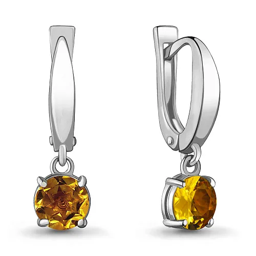 4409506 Серьги из Серебра с цитринами