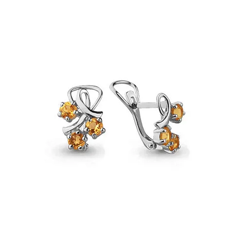 4476706 Серьги из Серебра с цитринами