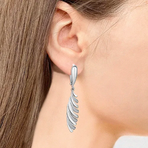 42509А Серьги из Серебра с фианитами
