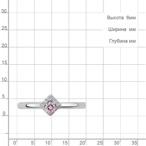 68499АВ Кольцо из Серебра с фианитами