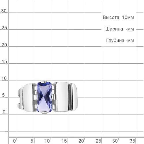69579603 Кольцо из Серебра с нанотанзанитом иск.