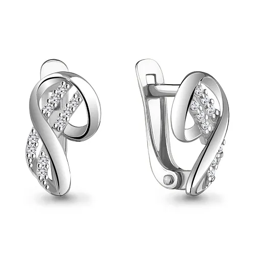 42606А Серьги из Серебра с фианитами