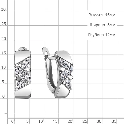 49218 Серьги из Серебра с фианитами