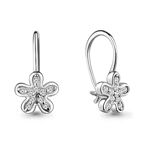 45056А Серьги из Серебра с фианитами из коллекции "Happy"