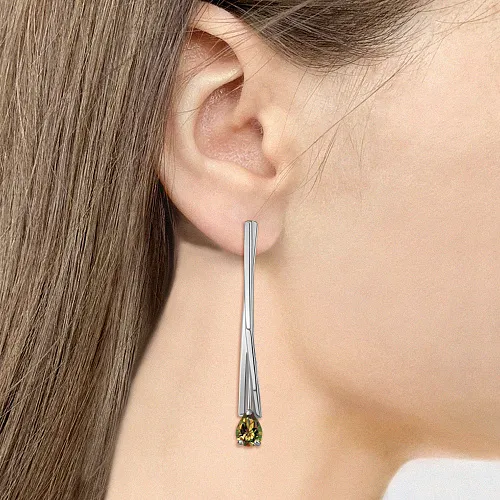 4773019 Серьги из Серебра с султанитами иск.