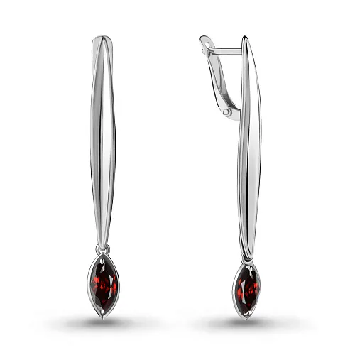 4721903 Серьги из Серебра с гранатами