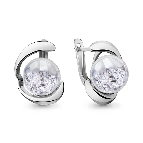 45357 Серьги из Серебра с стёклами из коллекции "French ball"