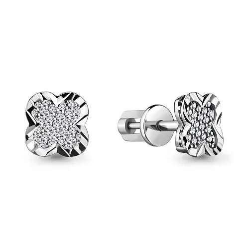 41651А Серьги из Серебра с фианитами
