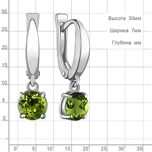 4409507 Серьги из Серебра с хризолитами
