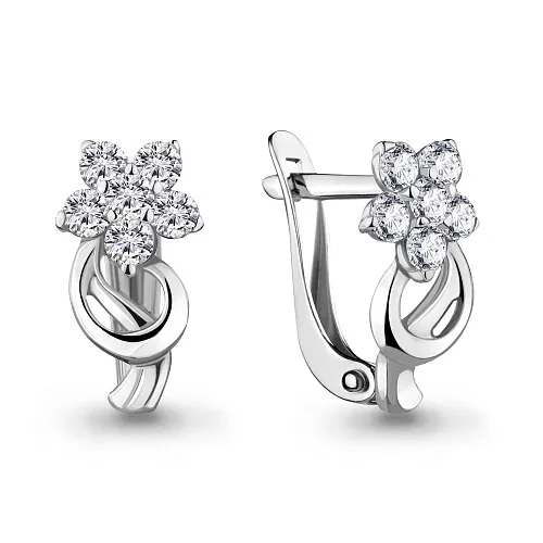 45365А Серьги из Серебра с фианитами из коллекции "Happy"