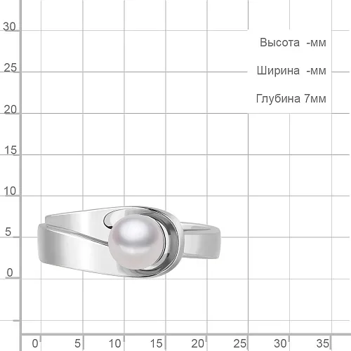 68869 Кольцо из Серебра с имитацией жемчуга