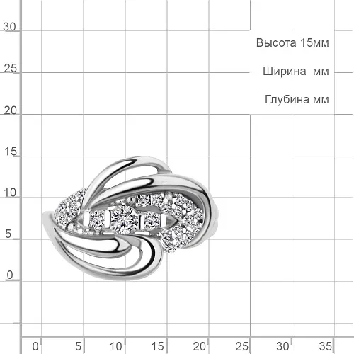 67343А Кольцо из Серебра с фианитами