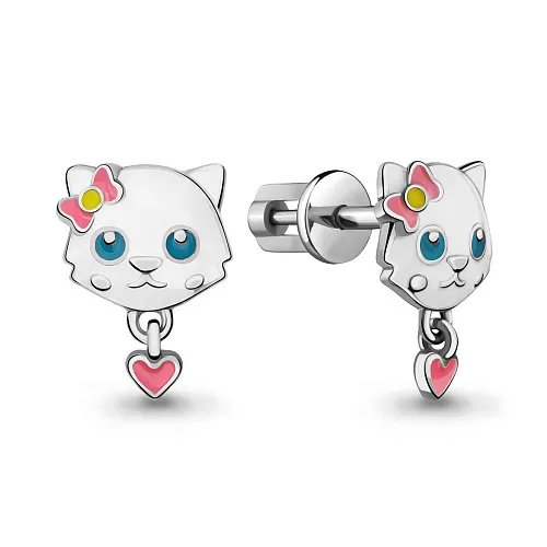 33337 Серьги из Серебра с эмалью из коллекции "Happy"