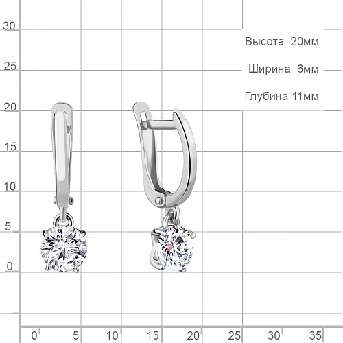 44011 Серьги из Серебра с фианитами