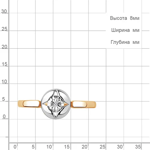 963952к Кольцо из Золота с бриллиантом из коллекции "Shine Line"