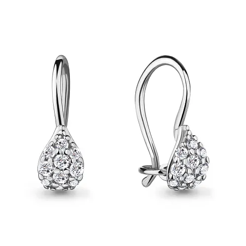 40975А Серьги из Серебра с фианитами из коллекции "Happy"