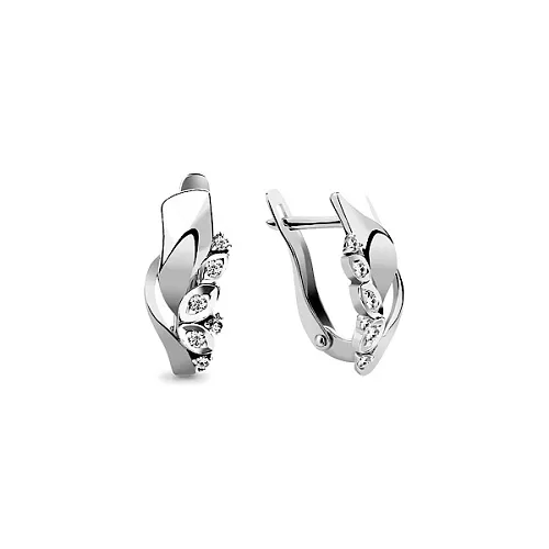 45947А Серьги из Серебра с фианитами из коллекции "Nimfa"