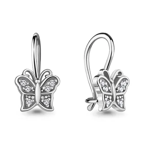 45046А Серьги из Серебра с фианитами из коллекции "Happy"
