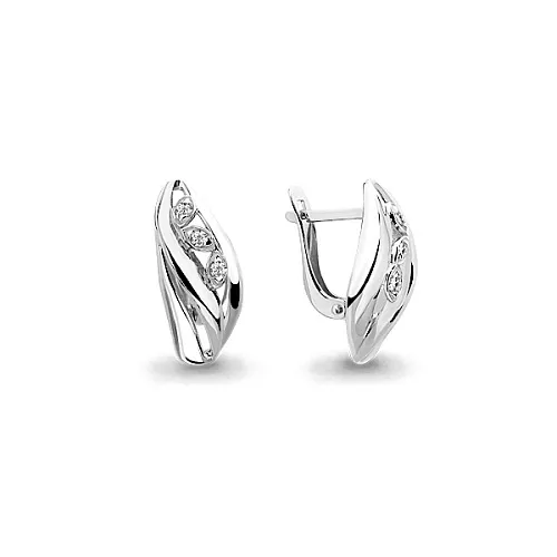 45941А Серьги из Серебра с фианитами из коллекции "Nimfa"