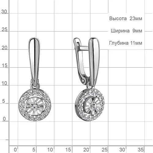 942844А Серьги из Золота с бриллиантами