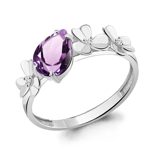 6956004 Кольцо из Серебра с аметистом