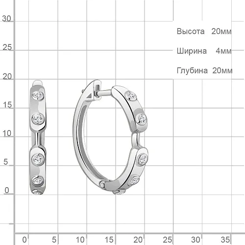 49009А Серьги из Серебра с фианитами
