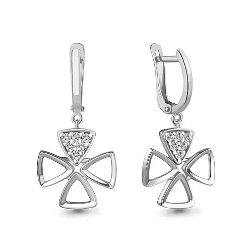 49144А Серьги из Серебра с фианитами