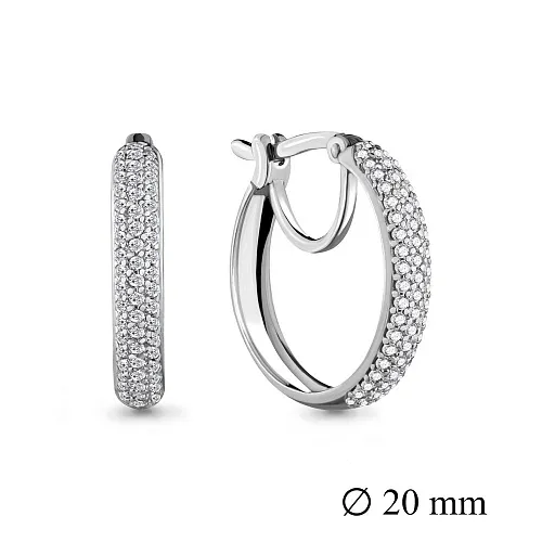 42435А Серьги из Серебра с фианитами