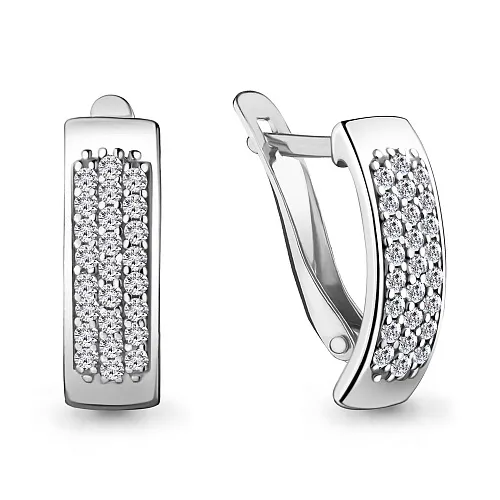 40756А Серьги из Серебра с фианитами